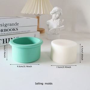 TEMU 1개 원형 실리콘 몰드, 수제 양초 제작용, 프로젝트, 양초 모양 만들기, 석고 공예, 레진 및 비누 만들기에 적합. 이 고품질 두꺼운 실리콘 몰드는 2.95인치 직경의 양초를 생산합니다. 주의: 이 제품은 몰드입니다.