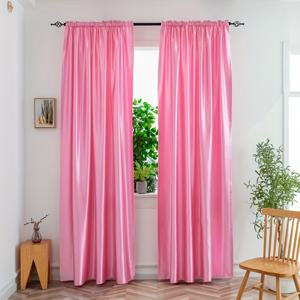 TEMU 2개입 단색 부드러운 반블랙아웃 커튼, 거실 침실 결혼식 파티 라이브 방송 배경 커튼