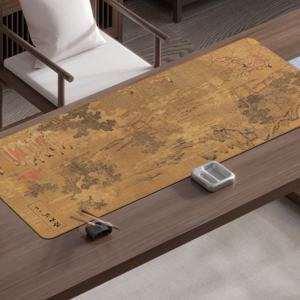 TEMU 빈티지 중국 서예 쓰기 매트, 고전 미술 및 시 디자인, 미끄럼 방지 고무 책상 패드, 두꺼운 가장자리 잠금 키보드 및 마우스 매트, 사무실 및 예술적 사용을 위한|캘리그라피