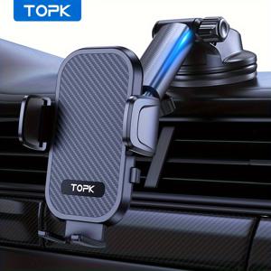 TEMU D43N 차량용 휴대폰 거치대 (대시보드용) - 업그레이드된 확장된 접점 표면, 풀 레인지 조절 핸즈프리 홀더, 모든 스마트폰 호환, 안전한 운전을 위한 안전한 그립 및 인체공학적 디자인, 차량 액세서리, 세련된 액세서리