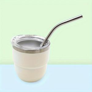 TEMU 1개, 4Oz 미니 빨대 컵, 304 스테인리스 스틸 소용량 커피 머그, 휴대용 야외 컵, 간편한 여행용 컵