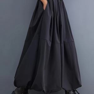 TEMU 솔리드 컬러 롱 버드 스커트