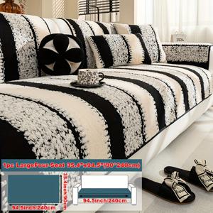 TEMU 두꺼운 따뜻한 플러시 소파 커버 1개, 심플한 모던 스타일의 푹신한 미끄럼 방지 통기성 소파 커버, 반려견 친화적, 고양이 스크래치 방지 소파 보호대, 침실, 사무실 및 거실의 홈 데코용.