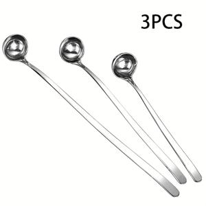 TEMU 1/3개 304 스테인리스 스틸 긴 손잡이 조미료 스푼 - 연장 손잡이로 완벽한 저어주기, 조미료, 오일 깊이 조절 스푼, 핫팟 조미료 스푼, 긴 손잡이 꿀 스푼, 주방용품