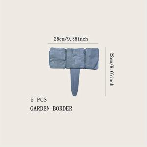 TEMU 가든 조경 경계용 플라스틱 펜스 5개 세트 - 테라스, 잔디, 마당용, 가을 장식, 쉬운 설치 야외 채소밭 잔디 조경 분할 펜스 장식