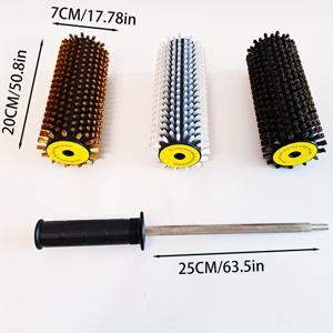 TEMU 스노우보드 왁스 & 롤러 브러쉬 키트 - 구리/나일론/꼬리털 브러쉬 포함, 싱글/더블 보드 왁싱 롤, 스키/스노우보드 왁싱 도구, 왁스 제거 & 베이스용