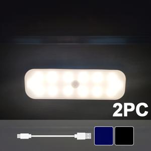 TEMU 현대식 자석형 벽걸이 무선 모션 센서 LED 야간 조명 2개 세트 - USB 충전식 배터리 및 데이터 케이블 포함, 자동 켜기/끄기 기능 (침실, 사무실, 계단, 옷장, 주방용)