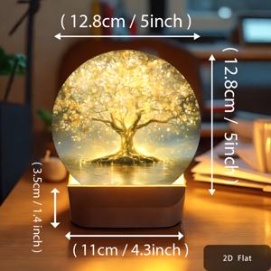TEMU []1개 2D 평면 나이트 라이트, 생명의 나무, 조절 가능한 밝기 LED 조명, 수면 램프, 세 가지 색상 조절, 침대 옆 탁자 나이트 라이트, 다용도 테이블탑 디스플레이, 테이블 장식, 침실 장식, 현대적인 장식, 2D 평면