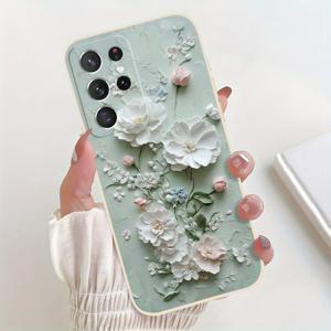 TEMU 삼성 갤럭시 S25 S24 S23 S21 FE S22 플러스 울트라 화이트 소프트 쉘 패션 커플 개성 선물용 모바일 폰 케이스 - EF0583