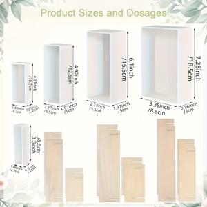 TEMU 대형 투명 큐브 & 직사각형 레진 몰드 세트 5개 - DIY 레진 주조, 꽃/곤충 표본 보존용 헤비듀티 실리콘/비닐 주입 몰드, 나무 지지대 포함 - 표본 보존에 이상적