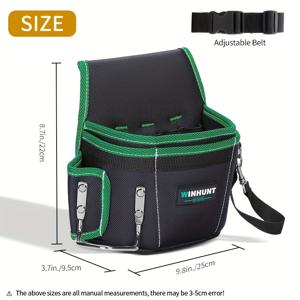 TEMU WINHUNT 공구 벨트 - 효율적인 작업을 위한 다양한 포켓이 있는 공구 파우치, 전기 기술자, 목수, 건설 노동자 및 기술자를 위해 설계되었습니다. 벨트 파우치가 포함되어 있습니다.