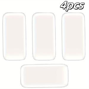 TEMU 4pcs 재사용 가능한 실리콘 눈썹 연장 홀더 - 핑크 & 투명 눈썹 이식 패드, 접착 팔레트 도구, 과민성 및 알코올 없는 전문가 및 가정용, 눈썹 연장 용품