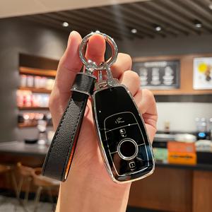 TEMU 벤츠 A C E S G 클래스 GLC CLE CLA GLB GLS W177 W205 W213 W222 X167 AMG와 함께 키 가죽 버클이 짝지어진 패션 TPU 자동차 리모트 키 케이스 커버 쉘