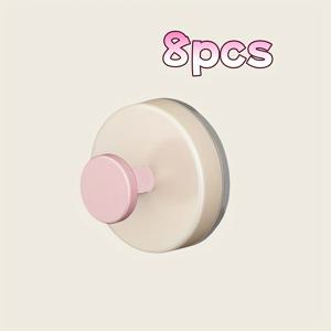 TEMU 8개 세트 고강도 흡착 후크, 욕실 및 주방용 무드릴링, 타일 및 유리용 범용, 문걸이/샤워커튼 고정/열쇠 정리, 잔여물 없음, 회전 자가 접착 벽걸이 후크, 후크