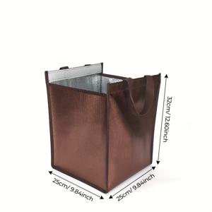 TEMU 보온 쿨러백 - 열차단 및 지퍼 수납공간 포함, 내구성 강화 푸드 딜리버리 토트백 (피자, 케이크, 피크닉, 도시락 운반용) - 식사용 쿨러백