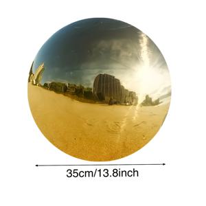 TEMU 20cm, 25cm, 30cm, 35cm(7.87인치, 9.8인치, 11.8인치, 13.8인치) - 티타늄 골드 스테인리스 폴리시드 홀로우 스피어 360° 반사 효과, 정원 관람용 볼, 홈 연못 및 수영장용 플로팅 오너먼트, 완벽한 집들이 선물과 실용적인 실내/외부 장식