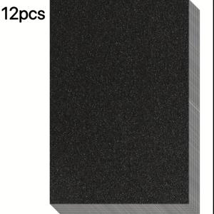TEMU 12장 블랙 글리터 카드스톡 종이 / A4 사이즈 250GSM, 정밀 커팅 장식용 시트, DIY 공예, 할로윈 스크랩북 & 파티/휴일 축하용