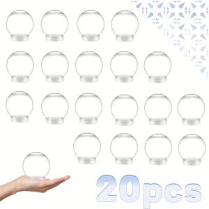 TEMU 20개 클래식 투명 크리스마스 스노우 글로브 세트, 탈착식 뚜껑 종이박스, 크리스마스 장식, 홈 & 파티 데코, 창의적인 DIY 공예, 가족과 친구를 위한 완벽한 선물