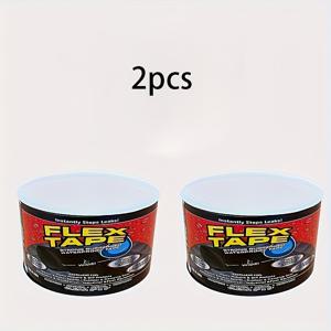 TEMU 고강도 고무 수리 테이프 2개입 - 지붕, 수영장, 파이프 누수 수리용 400% 강력한 접착 실란트, 실내/실외 사용, 빠른 누수 복구, 유연함 (투명/컬러용)