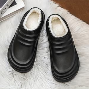 TEMU 남성용 고품질 블랙 슬립온 소프트 솔 케이터링 산업용 작업화