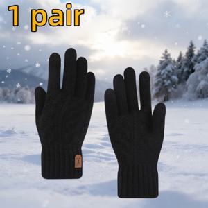 TEMU 가을, 겨울용 남녀공용 터치스크린 장갑, 남녀공용 따뜻한 터치 장갑, 기모 안감 및 두꺼운, 따뜻한 니트 장갑, 기모 원단으로 제작, | 부드럽고 편안하며 통기성 | 신축성 | 야외 방풍 및 내한성 | 스타일리시하고 |