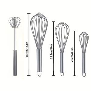 TEMU 4pcs 이트스코타 스테인리스 스틸 계란 비터 세트 - 헤비듀티 수동 및 세미자동 핸드헬드 믹서, 식품용 430 스틸 휘스크, 인체공학적 핸들 - 계란, 반죽 휘젓기용 주방 필수품 - 세척 용이 (4가지 색상)