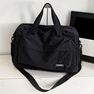 TEMU 대용량 확장형 여행 캐리어 가방 - 독립형 신발 수납공간 포함, 헤비듀티 나일론 짐 & 스포츠 더플백, 단기 여행, 캠핑, 주말 여행에 적합 - 멀티컬러 (탄///) 확장형 바닥 수납백