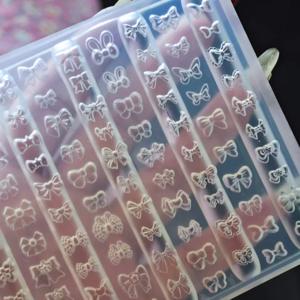 TEMU 10x10cm 소프트 실리콘 3D 리본 보우 네일 아트 몰드 - 8-10mm 스위트 보우노트 매니큐어 도구, 아크릴 네일용 카와이 보우노트 네일 템플릿, 네일 아트, 네일 디자인, 네일 아트 용품