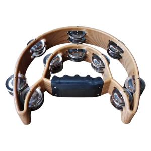 TEMU 더블 로우 탬버린, 반달형 핸드헬드 탬버린, 인체공학적 핸들 그립이 있는 징글 핸드헬드 타악기, 교회, KTV, 파티용 성인 악기