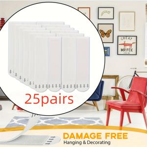 TEMU 50개 무드릴 그림걸이 스트립 - 양면 탈부착 벽걸이, 방수 접착식 마운팅 탭, 간편 설치 라벨, 액자, 예술품, 사진 및 크리스마스 장식용, 손상 없는 프레임 마운팅 | 모던 후크 디자인