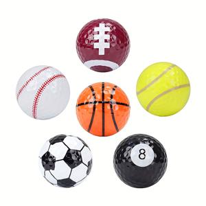 TEMU 패턴 골프 연습공 6개 세트