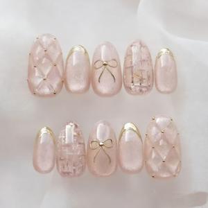 TEMU 10개입 고급 3D 글리터 고양이 눈 네일 스티커 (골드 도금) | 스트로브 효과, 아몬드 모양, 누드 컬러, 핸드메이드 ABS 네일 팁 - 도구 키트 포함, 모임 및 아프터눈 티에 적합|네일스티커