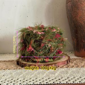 TEMU 100g/개 숲 스타일 핸드 믹스 얀, 빈티지 그린 로즈 핑크 소프트 미스트 컬러 그라데이션 밍크 털 모조 섬유, 코바늘 공예 요정 왕관/핸드백/봉숭아 모양 스카프 제작용