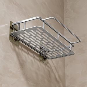 TEMU 1개 Musurjoy 알루미늄 합금 벽걸이 욕실 선반 | 크롬 마감, 공간 절약, 못 없이 설치, 브러시 처리 표면, 여름 휴가 및 신학기 선물로 적합|화장실선반