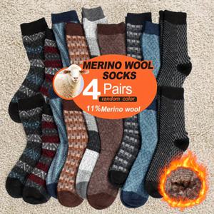 TEMU 남성용 헤비듀티 울 보온 양말 4켤레 - 11% 울 함유, 미드 캐프/US10-13 (26-28cm) - 야외 겨울 및 추운 날씨용 - 통기성 좋은 따뜻한 크루 양말, 캐주얼 및 스포츠용 대용량 패키지, 신발 호환 가능