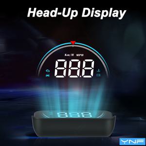 TEMU 차량용 헤드업 디스플레이 HUD | MPH, M8 게이지 속도/회전수/전압 경고 대시 스크린 프로젝터가 있는 대형 스크린 디지털 속도계, 모든 차량용, USB 케이블 플러그 앤 플레이, OBD 포트 전원, ≤36V 작동 전압, 범용 모델, YNF 브랜드