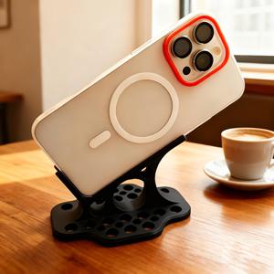 TEMU 1 인체공학적 휴대폰 거치대 | 미끄럼 방지 그립, 높이 조절 가능, 튼튼한 곡선형 받침대, 접이식/비접이식 다리, 낙하 방지 디자인, iPhone 호환, 스마트폰에 적합, 데스크탑 액세서리, 모던 스타일.|그립톡