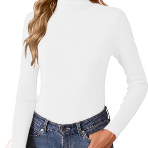 TEMU 여성용 패셔너블 하이넥 베이스 레이어, 슬림핏 따뜻한 긴팔 티셔츠 (가을/겨울)