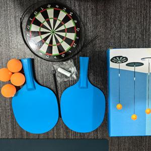 TEMU 8개 시각 훈련 볼 세트 - 빠른 눈동작 운동, 땀 빠짐, 피트니스 워크아웃, 컴퓨터 눈동작 및 시력 훈련 키트 (탄력 밴드, 탁구 라켓 포함) - 홈 운동에 완벽|탁구채