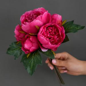 TEMU 6개 패브릭 모란 부케 세트 - 생생한 인조꽃, 웨딩 및 가정 장식용, 탁상용 디스플레이에 적합