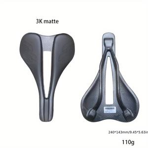 TEMU 티800 카본 파이버 자전거 안장 - 초경량 에르고노믹 MTB/로드 사이클링 시트, 통기성 펀치 디자인 및 충격 흡수 편안함, 남녀 공용 EVA 쿠션, 블랙, 고품질 제작