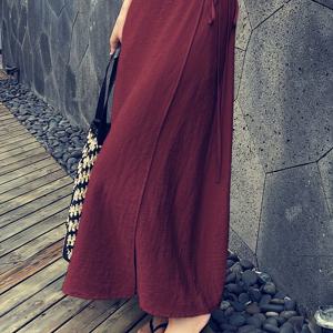 TEMU 여성용 캐주얼 우아한 드로스트링 랩 스커트 - A라인 크로스 헴 긴 스커트, 조절 가능한 허리, 단색 휴가 스타일 비치 아웃팅 & 여름날, 손세탁 가능, 부드러운 질감, 패션, 편안한 원단, 스타일리시 여성