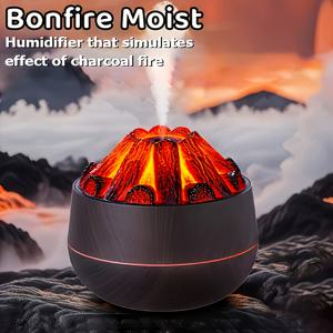TEMU 컬러풀 야간 조명, 불꽃 나무결 디자인, 300ml 용량, 실내 아로마 디퓨저, 저소음 데스크 가습기, ≤36V 작동, 배터리 불필요의 전원 공급 방식의 탁자용 가습기