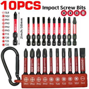 TEMU 10/20개 헤비듀티 임팩트 드라이버 비트 세트 (PH/PZ/SL/SQ/TORX) - 25mm & 50mm 길이, 가정 수리/산업/자동차 정비용 - 필립/플랫/슬롯/스퀘어/TORX 헤드 고강도 키트