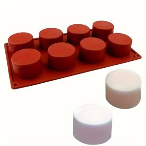 TEMU 1pc 8홀 라운드 실리콘 케이크 금형 3D 수제 컵케이크 젤리 쿠키 미니 머핀 비누 제작기 DIY 베이킹 도구