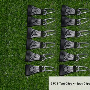 TEMU 강화된 헤비 듀티 타프 클립 - 캠핑, 차양, 카라반, 캐노피, 차량, 수영장 및 보트 커버용 엄지 스크류 및 후크가 포함된 24개 타프 클램프 세트