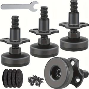 TEMU 4개 조절 가능한 레벨링 피트, 가구 레벨러, 테이블 피트, 캐비닛 소파 테이블 의자용 헤비듀티 다리 레벨러, 1320Lb 지지, T-너트 키트 3/8인치-16 나사, 대형 베이스