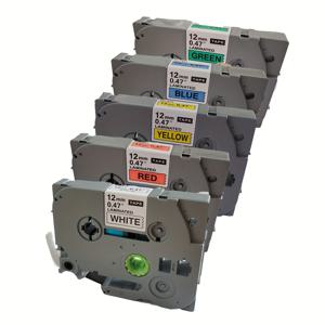 TEMU 브라더 P 터치 라벨 메이커 테이프 호환 5색 팩 (TZ 231 TZe 231) 검정 흰색/빨강/파랑/초록 0.47인치 (12mm) X 8m (26.2ft)