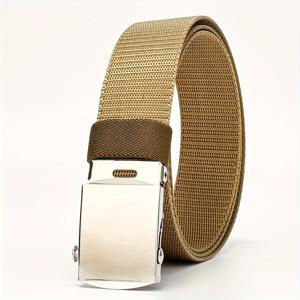 TEMU 나일론 캔버스 소재의 메탈 버클 남성 벨트. 아웃도어 작업 및 캐주얼 웨어에 적합 - 130Cm/55In - 간편한 재단, 허리 사이즈 26-46인치에 적합.