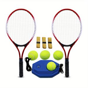 TEMU 초보자를 위한 자동 리바운더가 특징이며 개인 훈련용 테니스 라켓 세트입니다.